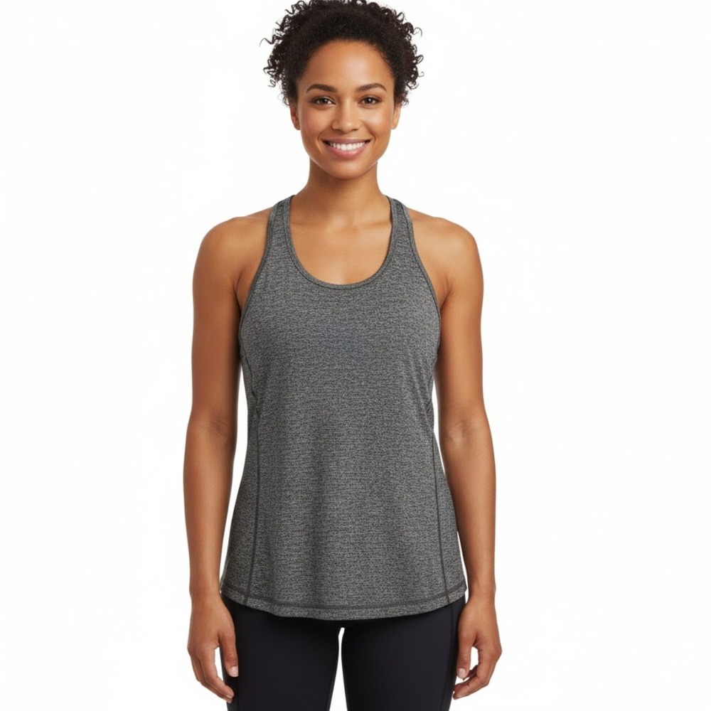 ICY ZONE Womens Racerback Tank‎ Top Gray Athletic Workout M Yoga Gorpocore